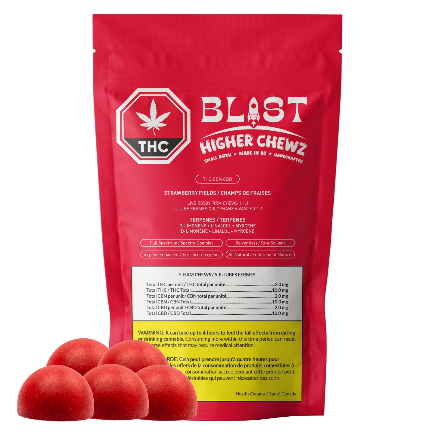 Strawberry Fields - Live Rosin Higher Chewz THC:CBD:CBN 1:1:1