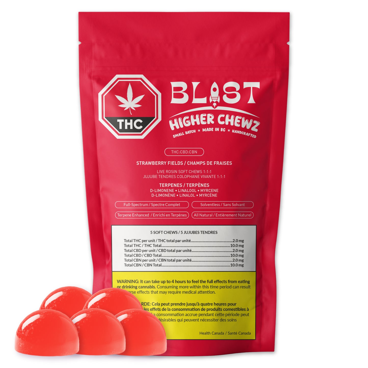 Strawberry Fields - Live Rosin Higher Chewz THC:CBD:CBN 1:1:1