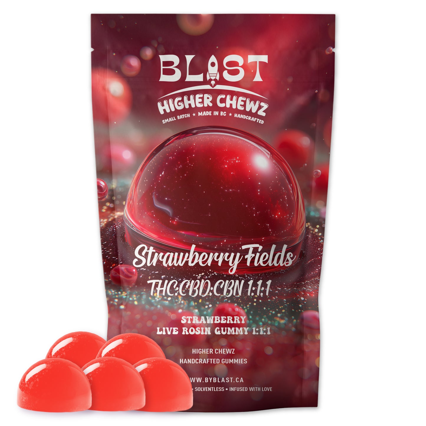 Strawberry Fields - Live Rosin Higher Chewz THC:CBD:CBN 1:1:1