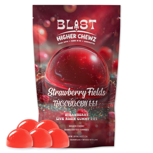 Strawberry Fields - Live Rosin Higher Chewz THC:CBD:CBN 1:1:1