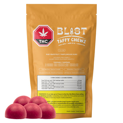 Ruby Grapefruit - Live Rosin Taffy Chewz CBG:THC 5:1