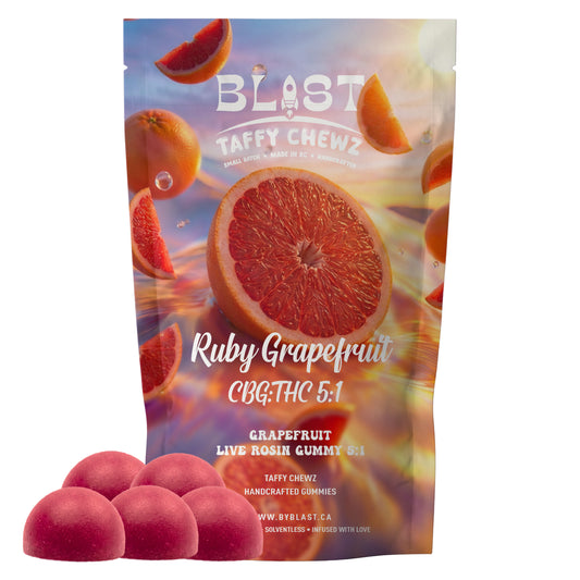 Ruby Grapefruit - Live Rosin Taffy Chewz CBG:THC 5:1
