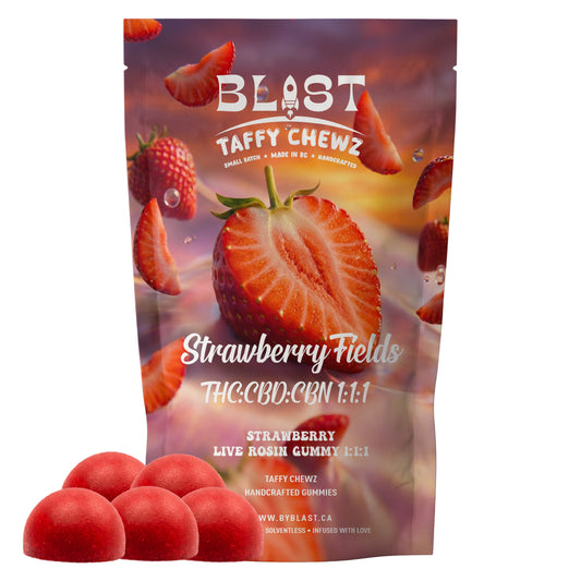 Strawberry Fields - Live Rosin Taffy Chewz THC:CBD:CBN 1:1:1